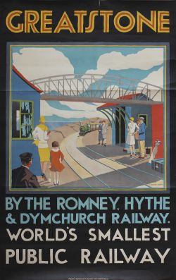 Romney Hythe & Dymchurch Poster GREATSTONE BY THE ROMNEY HYTHE & DYMCHURCH RAILWAY WORLD'S