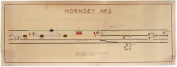 BR(E) signal box diagram HORNSEY No2 showing From Finsbury Park To Wood Green, dated June 1961. Full