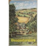 Poster BR(W) GLOUCESTERSHIRE TRAVEL BY TRAIN by Claude Muncaster. Double Royal 25in x 40in. In