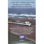 Poster BRB INTER CITY FREE TRAIN TICKET WHEN YOU SPEND £5 AT BOOTS with image of Class 91