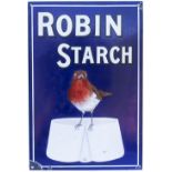 Advertising enamel sign ROBIN STARCH. In very good condition with minor damage to three corners