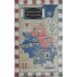 Poster BR(E) A MAP OF CAMBRIDGESHIRE AND HUNTINGDONSHIRE by Ramos. Double Royal 25in x 40in. In very