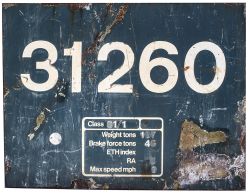 Diesel locomotive flamecut cabside panel 31260 ex British Railways Diesel originally numbered D5688.