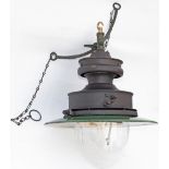 Southern Railway medium size Sugg platform gas lamp complete with chains and glass globe and