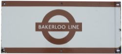 London Underground enamel station frieze sign BAKERLOO LINE. In very good condition with minor
