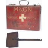 Midland & Great Northern Joint Railway metal Ambulance Box, sign written on the front M&GN THURSFORD