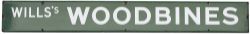 Advertising enamel sign WILL'S WOODBINES. Flanged enamel in very good condition with minor chipping.