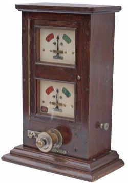 London & North Western Railway mahogany cased Double Line block instrument stamped L&NWR 159 in