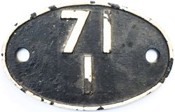 Shedplate 71I Southampton Docks 1948-September 1963. This ex LSWR shed was perhaps most famous for