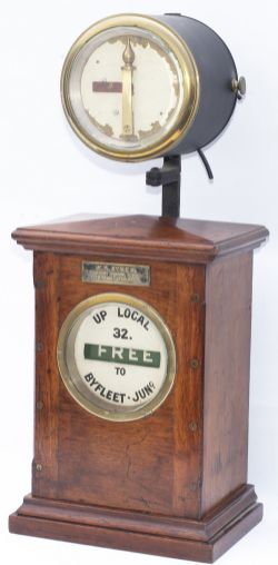 London & South Western Railway Sykes Lock and Block Indicator. Dial painted UP LOCAL TO BYFLEET