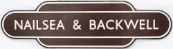 Totem BR(W) FF NAILSEA & BACKWELL from the former Great Western railway station between Bristol