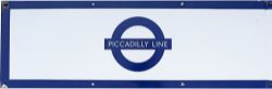 London Underground enamel station frieze sign PICCADILLY LINE. In very good condition with minor