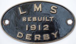 Worksplate LMS REBUILT 1912 DERBY. Engines rebuilt this year were Midland Johnson 4-4-0s rebuilt