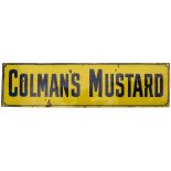 Advertising enamel sign COLMAN'S MUSTARD. In very good condition with minor edge chipping and