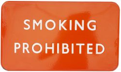 BR(NE) FF enamel railway sign SMOKING PROHIBITED. In excellent condition with one minor edge chip.