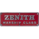 Nameplate ZENITH ex British Railways diesel Hydraulic Warship Class 42 built at Swindon in 1961