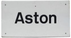 British Railways station platform sign ASTON from the former London & North Western Railway