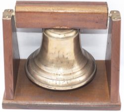 Brass Ships bell stamped NER Co twice on the top. On the inside rim are details of the ship it was