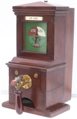 Great Central Railway mahogany cased Pegging Block Instrument with original dial marked G.C.RY.CO.