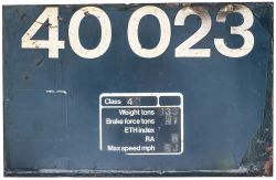 Diesel locomotive flamecut cabside panel 40023 ex British Railways Diesel originally numbered D223