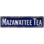 Advertising enamel sign MAZAWATTEE TEA. In very good condition with some edge chipping. Measures