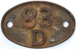 Shedplate 83D Plymouth Laira 1949 to September 1963, recoded 84A, closed to steam April 1964. This