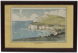Carriage Print FRESHWATER BAY, ISLE OF WIGHT by Donald Maxwell from the original Southern Railway