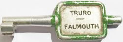 BR-W Tyers No9 single line aluminium key token TRURO - FALMOUTH. In ex railway condition measures