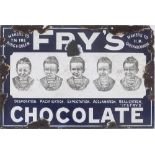 Advertising enamel sign FRY'S CHOCOLATE MAKERS TO T.M. THE KING & QUEEN MAKERS TO H.M. QUEEN