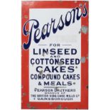 Advertising enamel sign PEARSONS FOR LINSEED AND COTTON SEED CAKES etc THE BRITISH OIL & CAKE