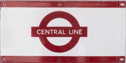 London Transport enamel frieze sign CENTRAL LINE. In excellent condition measures 18in x 9in.