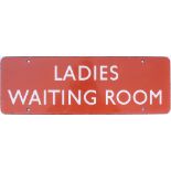 BR(NE) enamel doorplate LADIES WAITING ROOM. In very good condition with a couple of minor face