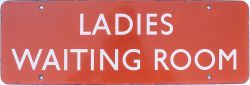 BR(NE) enamel doorplate LADIES WAITING ROOM. In very good condition with a couple of minor face