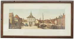 Carriage print KING'S LYNN from an original etching by Cyril H. Baraud. A very rare print from the