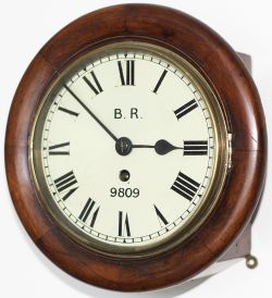 Great Northern Railway 8 inch Mahogany cased English fusee railway clock, The English wire driven
