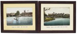 GWR Carriage Panels x 2 WINDSOR, VIEW OF THE CASTLE FROM THE RIVER & HENLEY ON THAMES, RED LION
