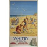 Poster BR(NE) WHITBY THE YORKSHIRE RESORT ON THE FRINGE OF THE MOORS by Lance Cattermole issued in