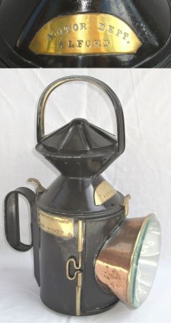 Great North Of Scotland Railway 3 aspect handlamp. Brass plated on the side with full company titled