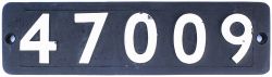 Smokebox numberplate 47009. Ex LMS Kitson designed 0F 0-4-0ST with outside cylinders built at