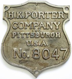 Worksplate H.K. PORTER COMPANY PITTSBURGH INC U.S.A. No 8047. Ex United Nations Relief &