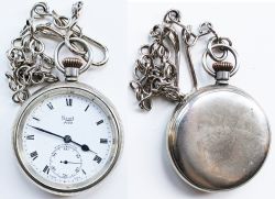 GWR post-grouping Pocket Watch by Limit. Rear of case engraved GWR 0.777. Enamel dial has 2 small