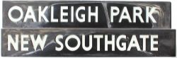 LNER or possibly GNR glass Indicator Panels, quantity 2 comprising: OAKLEIGH PARK measuring 21.