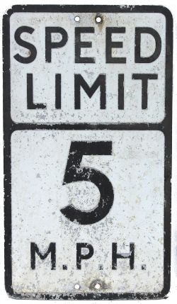 Road Sign SPEED LIMIT 5 M.P.H. Cast alloy, unrestored