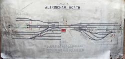 LMSR coloured Signalbox Diagram,ALTRINCHAM NORTH. Situated between Chester and Manchester and