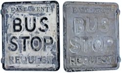 East Kent BUS STOP REQUEST sign. Double sided, made by Franco, 12in x 14in.