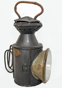NER wire handle 3 aspect Handlamp. Inscribed on reducing cone NER Co and carrying a brass NER