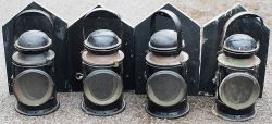 GWR/BR(W) brass collar Handlamps, quantity 4, all without interiors having at some point been
