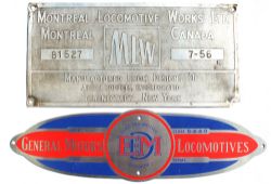 Worksplate, Montreal Locomotive Works Ltd Montreal Canada No 81527 dated 7-56. Marked on rear CP