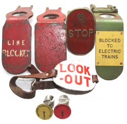 Signal Box Lever Collars, quantity 5 standard lever to include: Blocked To Electric Trains; Line