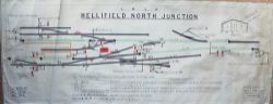 LMSR coloured Signalbox Diagram HELLIFIELD NORTH. Situated on the Settle and Carlisle route
